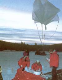 Lancé de ballons sur la base de Kiruna en Suède.